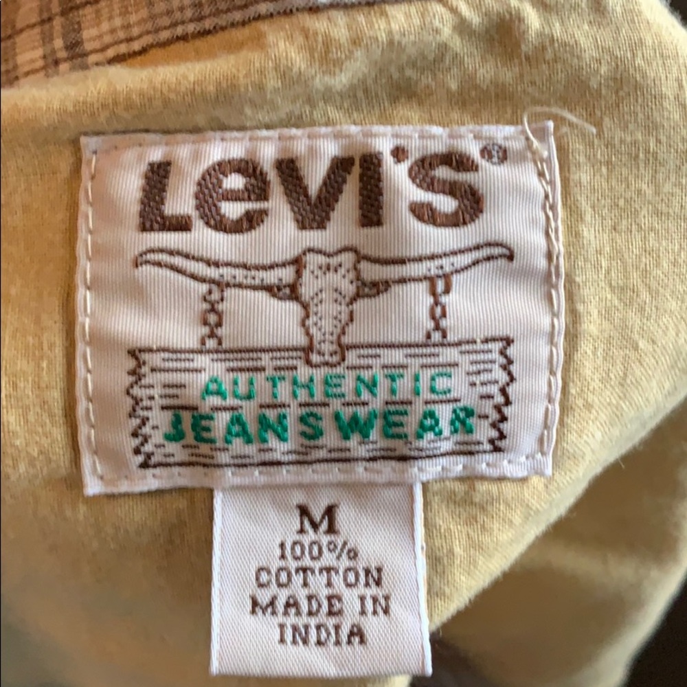 Levi’s• Snap Button Yellow & Brown Rustic Top - Picture 2 of 7